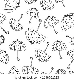 Sweet umbrella seamless pattern. Vector design background.
