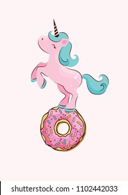 Sweet unicorn graphic, pink magic unicorn, trendy printable poster, kid room wall decor, printable animal poster