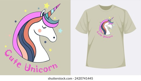 A sweet unicorn illustration, vector original work for various prints