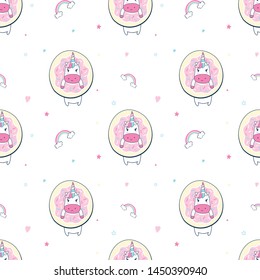 Sweet unicorn pattern seamless illustration vector for print design.