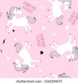 Sweet unicorn pattern seamless illustration vector for print design.