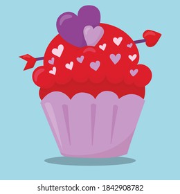 sweet valentine cupcake design vector illustration
