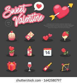 Sweet Valentine Day, Vector Illustration, Love Heart, 14Feb