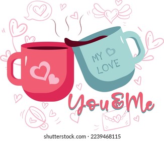 Sweet Valentine Graphics on a White Background