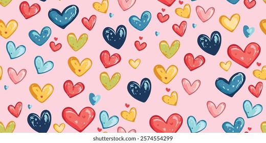 sweet valentine seamless pattern, hearts