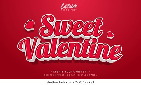 Sweet valentine text effect, Red editable text effect