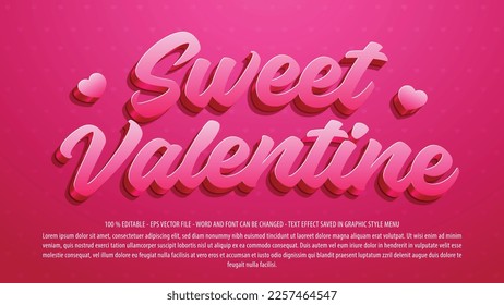 Sweet valentines day editable text effect use for logo and business brand