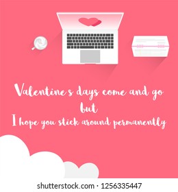 Sweet valentine's day quotes layout design, sweet romantic worlds with heart, lettering vector.