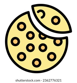 Sweet vanilla icon outline vector. Cake shape. Sugar food color flat