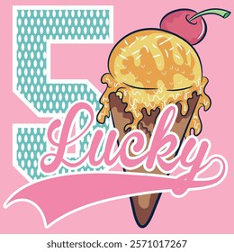 sweet vanilla, mint and strawberry ice cream with a waffle cone, with natural fruit in illustration, backgrounds with texts I have college like trendy numbers and pastel colored textures.