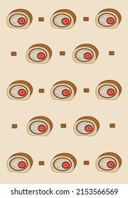 Sweet vanilla roll cake flat vector wallpaper. Cute sweet roll cake vector cartoon wallpaper for graphic design, illustration, and decorative element