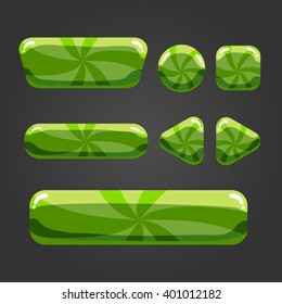 Sweet vector cartoon user interface. Game design illustration.
