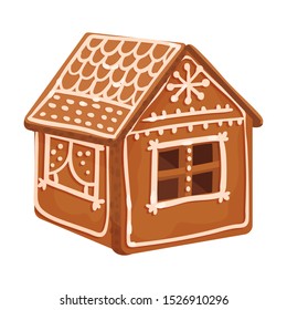 Sweet Vector Christmas Cartoon Isolated Gingerbread Illustration