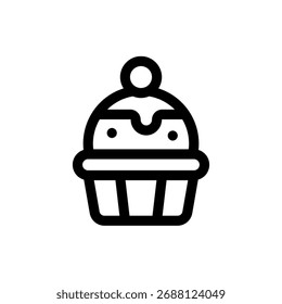 Süße Vektor eines Cupcakes, ideal für Bäckerei und Dessert Designs