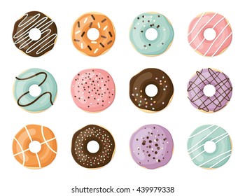 Sweet vector donuts set