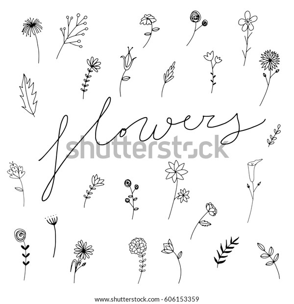 甘いベクター画像の花手描き 黒い花 手描きのイラスト のベクター画像素材 ロイヤリティフリー Shutterstock