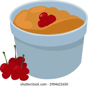 Sweet Soufflé Vector Illustration On A White Background.