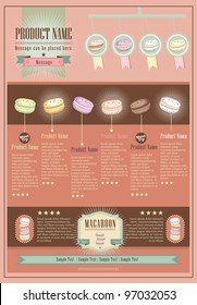 Sweet vector macaroon elements