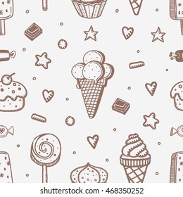 sweet vector seamless ice cream candy pattern dessert