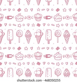 sweet vector seamless ice cream candy pattern dessert
