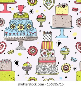 Sweet vector a seamless pattern. Seamless pattern can be used for wallpaper, pattern fills, web page background, surface textures.