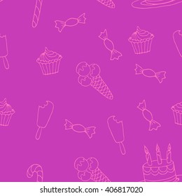 Sweet vector a seamless pattern. Seamless pattern can be used for wallpaper, pattern fills, web page background, surface textures.