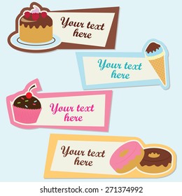 Sweet vector sticker set