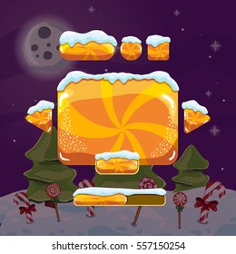 Sweet vector winter user interface game