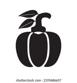 Sweet vegetable capcicum pepper icon | Black Vector illustration |