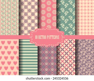 sweet vintage patterns, Pattern Swatches, vector, Endless texture can be used for wallpaper, pattern fills, web page,background,surface