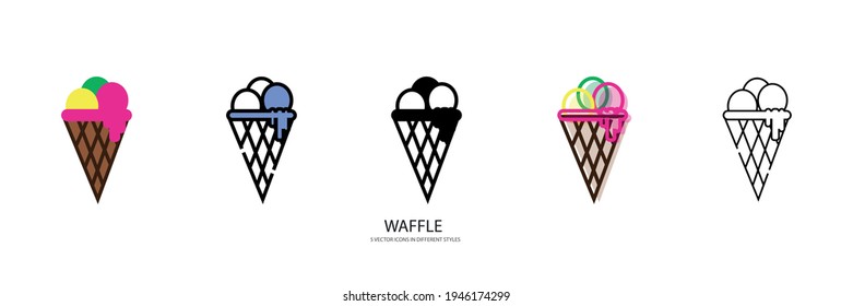 sweet waffle vector type icon