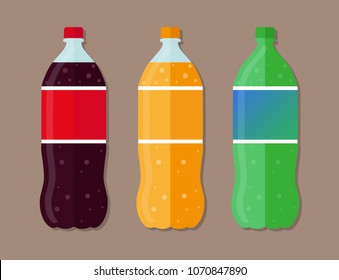 Sweet water plastic bottle. Flat vector icon