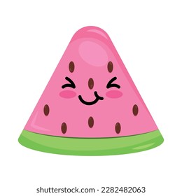 sweet watermelon fruit portion character isolated