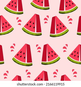 Sweet watermelon fruit seamless pattern