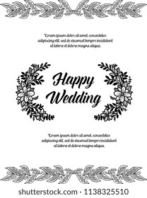 Sweet wedding card in vector illustration collection