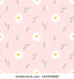 Sweet white flower seamless pattern vector