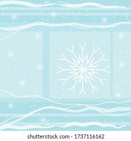 Dulce fondo invernal con copos de nieve en vector.