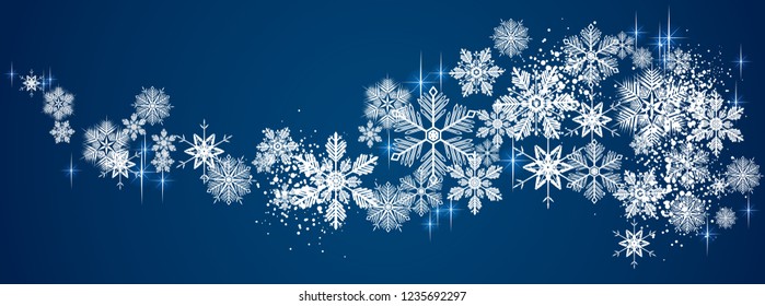 Sweet winter snowflakes full vector large banner