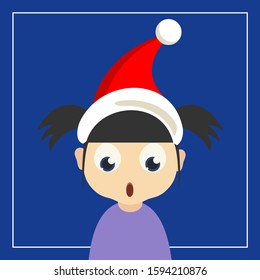 The sweet woman wearing the Santa Claus hat was shocked, the third version