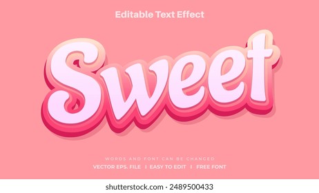 Sweet Word 3d Editable Text Effect Style.