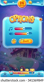 Sweet World Mobile Game User Interface GUI Sound Volume Screen For Video Web Design