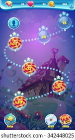 Sweet World Mobile Game User Interface GUI Map Screen Video Web Games