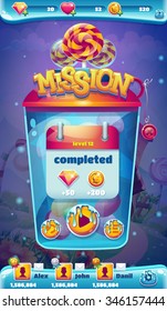 GUI Mission beendet Fenster für die GUI-Benutzeroberfläche von Sweet World Mobile