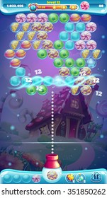 Sweet world móvil de juegos interfaz de usuario interfaz GUI ventana de la ventana de la burbuja tirador