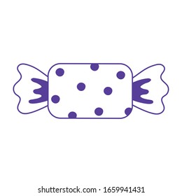 sweet wrapped candy icon design white background vector illustration line style