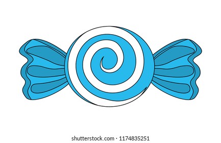 sweet wrapped candy on white background