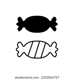 Icono de vector dulce envuelto de caramelo sobre fondo blanco..eps