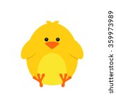 Sweet yellow easter chicken sitting waiting for easter.
