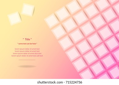 sweet yellow pink geometric square with shadow texture. Vector background EPS10.
Illustration of squares abstract candy texture and space for text. Pattern design for banner,poster,food,cover,brochure