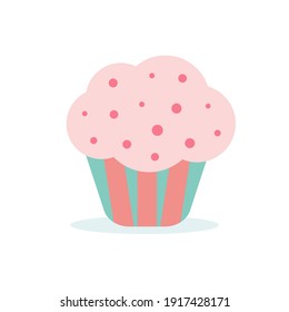 Sweet yummy cupcake, creamy cake, vector ilustration eps 10